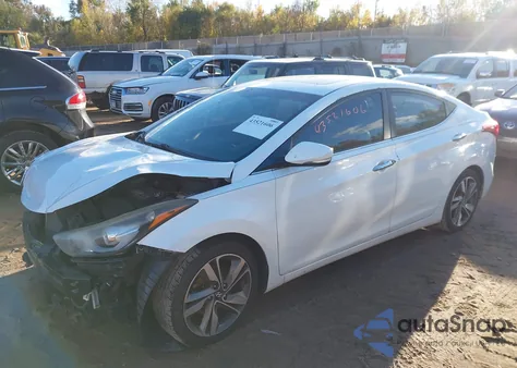2016 Hyundai Elantra Limited z USA, uszkodzony, nr VIN 5NPDH4AE3GH659036